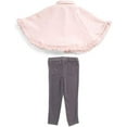 thumbnail image 2 of 2pc Faux Fur Trimmed Poncho & Ponte Pant Set, Pink Combo (3T), 2 of 2