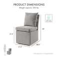 thumbnail image 3 of Furniture of America Mortimer Boucle Fabric Swivel Gray Side Chair with Casters, 3 of 10