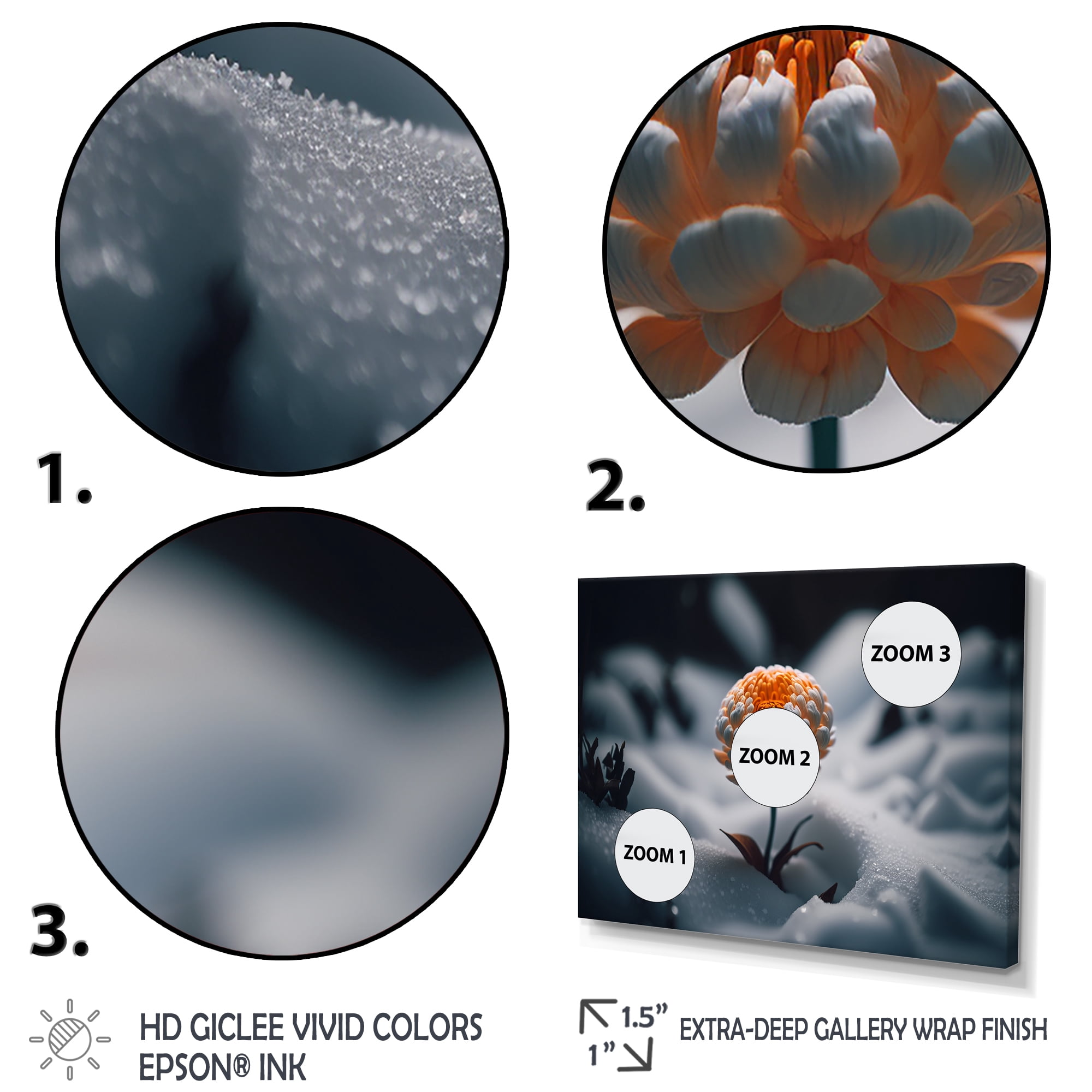 Designart A Blooming Orange Marigold Flower In Winter II Canvas Wall Art