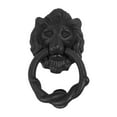 thumbnail image 3 of Renovators Supply Solid Cast Iron Lion Front Door Knocker 6" H Decorative Antique Lion Ring Style Front Entry Door Vintage Metal Knockers Rust Resistant Finish w/Hardware Pack of 10, 3 of 4