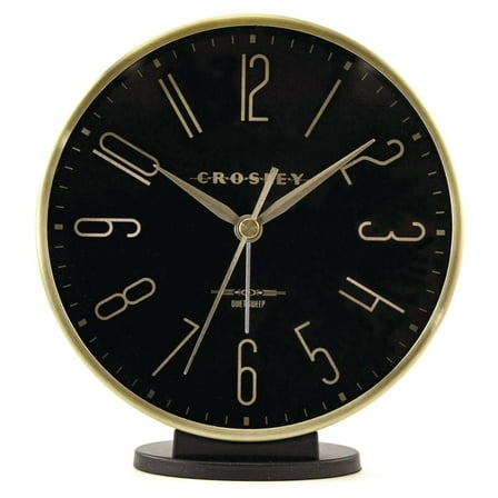 Crosley 5 in. Black Alarm Clock Analog Battery Operated