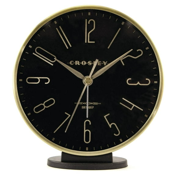 Crosley 5 in. Black Alarm Clock Analog Battery Operated