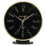 Crosley Black and Gold Vintage Modern Sweep Analog QA Table, Desk or Mantel Alarm Clock