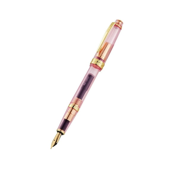 Cross Bailey Light Translucent Pink Sapphire Resin with Bright Chrome Internal Mechanism and Gold-plated Appointments Extra-Fine Nib Fountain Pen