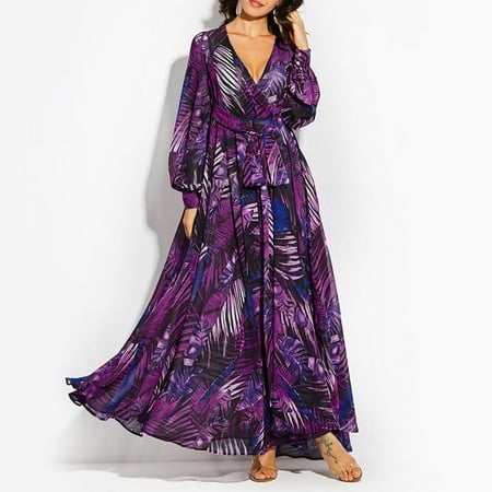 

Yohome Women Holiday Floral Casual Slit Lady Maxi Long Summer Print Beach