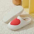 thumbnail image 5 of BERANMEY Cute Valentine's Day Slippers for Women Soft Plush Comfy Warm Slip-On Heart Love Couple Slippers fo Women Indoor Fluffy House Slippers for Women and Men Non-slip Fuzzy Flat Slides, 5 of 7