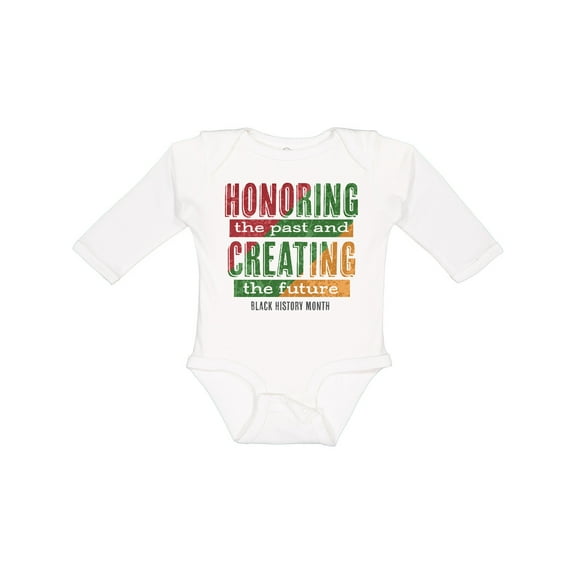 Inktastic Honoring the Past and Creating the Future Black History Boys or Girls Long Sleeve Baby Bodysuit