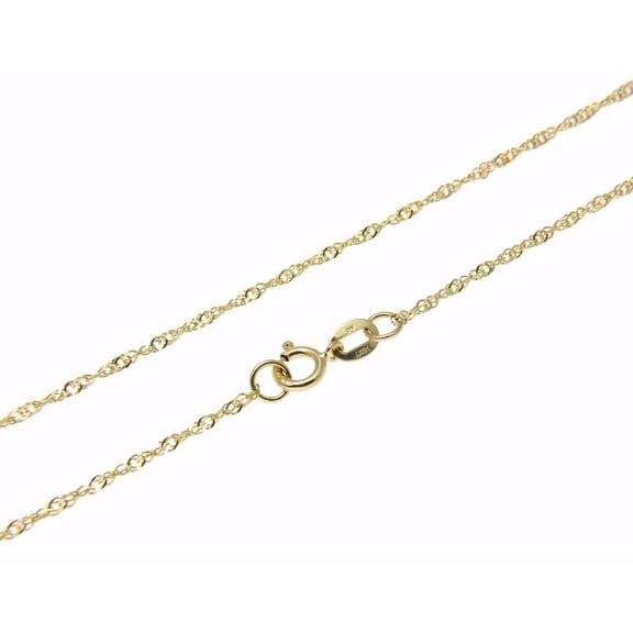 14k solid yellow gold 1.5mm singapore chain necklace 24"