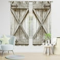 thumbnail image 2 of Grey Farmhouse Western Curtains 42W x 63L Inch Rod Pocket Rustic Gray Barn Door Wooden Vintage Barnwood Men Bedroom Decor Country Cabin Farm Wood Printed Living Room Window Drapes2 Panels, 2 of 6