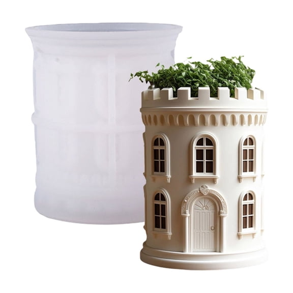 Reusable Silicone Castles Mold Decorative Container Molds for Concrete Resin Cement Crafts and Unique Home Deck Gifts