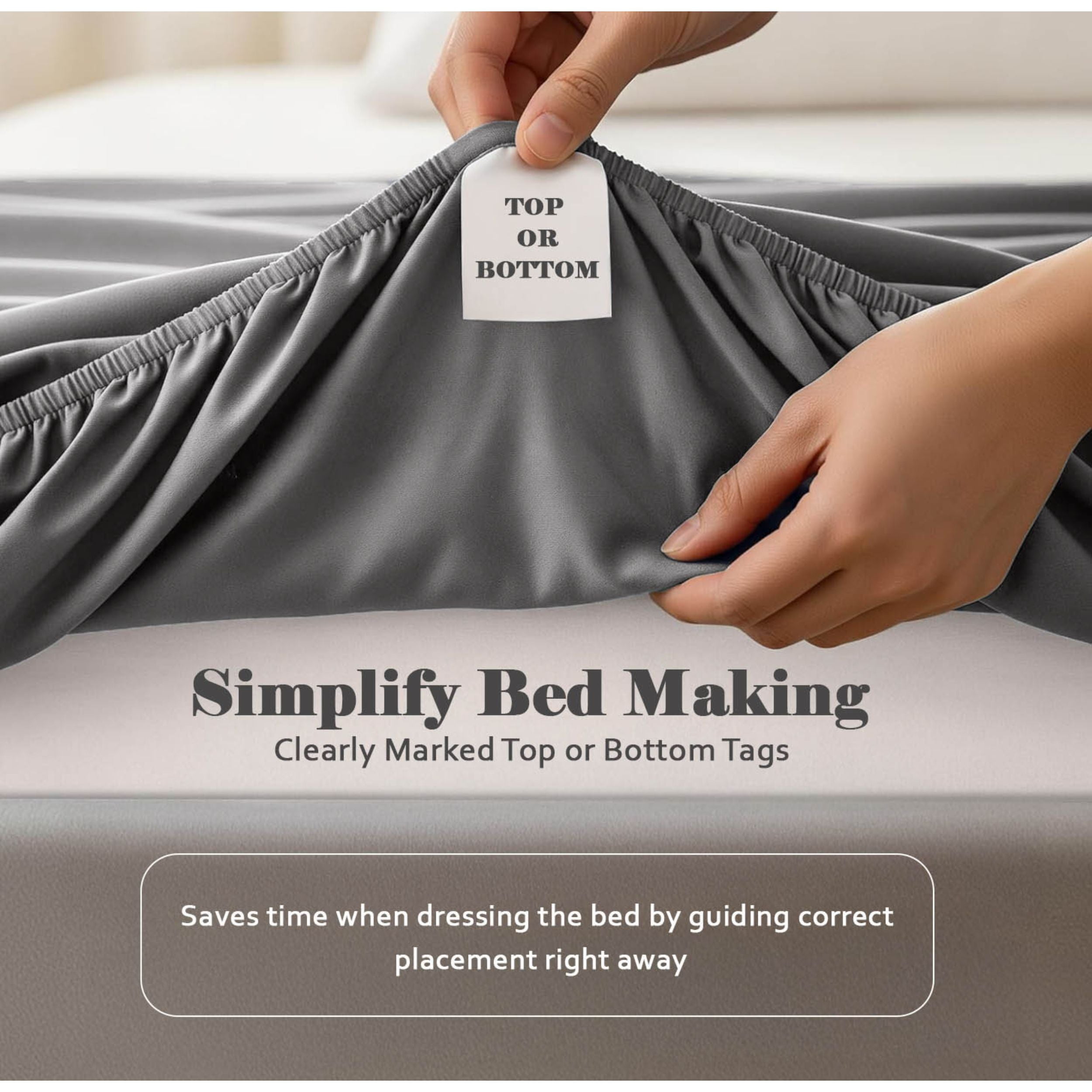 Superior 650 TC Egyptian Cotton Fitted Sheet, Extra Deep Pocket - 18 Inch, Queen Size, Grey