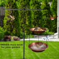 thumbnail image 2 of Double Layer Metal Hanging Birdbath 2 in 1 Bird Feeders with Black Chains for Outdoor Garden Yard Decor in Copper, 2 of 5
