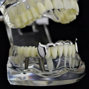 Vampire Fangs Half Grillz Silver Tone Slim Bottom Lower Fang Canine Teeth Grills