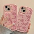 thumbnail image 2 of Sanrio Hello Kitty Ins Pink Girl Line KT funda de teléfono para iPhone 15 14 13 12 11 Pro Max XR XS MAX 7 8 PLUS Linda funda Kawaii Y2K, 2 of 5