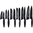 thumbnail image 1 of Juego de 6 cuchillos Lutema con su Estuche Hechos de Acero Inoxidable con Recubrimiento Antiadherente para su Cocina Hechos de Material de alta Calidad y Diferentes Estilos…(Negros) Lutema KNFBLK12, 1 of 6