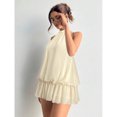 thumbnail image 5 of Women's Solid Color Casual Halter Mini Bubble Dress, Summer Dresses For Women, 5 of 10