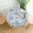 thumbnail image 2 of Blue Floral Round Tablecloth 70 Inch Round Blue and White Chinoiserie Flower Toile Table Cloth Spring Polyester Stain Resistance Decoration Table Cover for Party Picnic Kitchen Decor Outdoor, 2 of 6