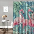 thumbnail image 2 of Orinice Flamingo Monstera Jungle Shower Curtains - Tropical Plant Design, Bring The Jungle into Your Bathroom, Waterproof Fabric,  60x72, 2 of 7