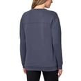 thumbnail image 2 of Mondetta Women's Soft Brushed Fleece Kangaroo Pocket Crewneck Top Casual Active Sweatshirt-Blue / 3X, 2 of 4