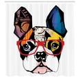 thumbnail image 3 of Ambesonne Bulldog Shower Curtain, Modern Art Colorful, 69"Wx70"L, Multicolor, 3 of 3