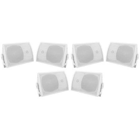 6) Rockville HP5S 5.25 Outdoor/Indoor Home Theater Patio Speakers+Swivel Mounts