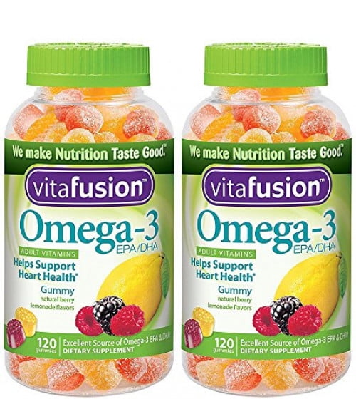 Vitafusion Omega3 Gummies, 120 Count (2 Bottles)