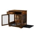 thumbnail image 2 of Ouyessir Dog Crate,Furniture Style Large Indoor Dog Kennel with Storage Drawer,Brown, 2 of 6