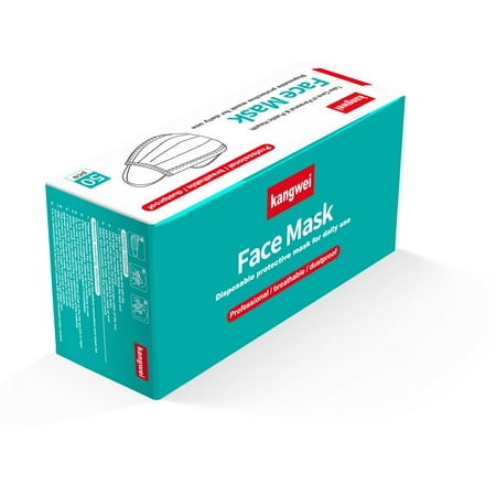 Disposable 3-Ply Face Mask, 50 Pack
