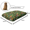 thumbnail image 2 of Christmas Pet Bed, Xmas Accessories Stockings Candies Horse Teddy Bear Toys on Pine, Resistant Pad for Dogs and Cats Cushion with Removable Cover, 24" x 39", Dark Green Brown and Red, by Ambesonne, 2 of 4