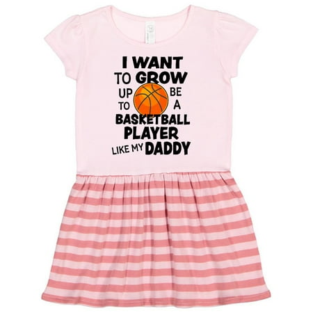 

Inktastic I Want To Grow up To Be A Basketball Player Like My Daddy Gift Toddler Girl Dress