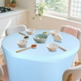 thumbnail image 3 of Round Tablecloth with Four Corner Elastic Bands for Secure Universal Fit on Large Circular Dining and Wedding Tables, 3 of 4