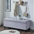 thumbnail image 5 of Tabaray Storage Bench, Linen Upholstered Bed End Storage Ottoman Bench,Tufted 45" Long Ottoman Bench with Storage for Bedroom, Living Room Entryway Window (Light Grey 45"), 5 of 14
