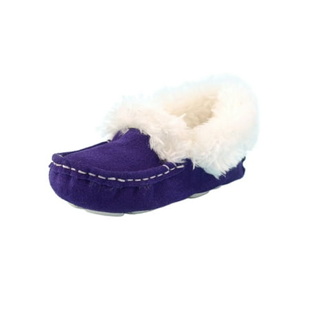 

Fangasis Kids Casual Home Shoes Loafers Light Weight Moccasin Slippers Winter Comfortable Purple 8C