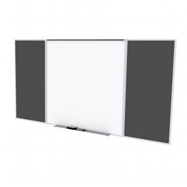 4 ft. x 16 ft. Style D Combination Unit Porcelain Whiteboard