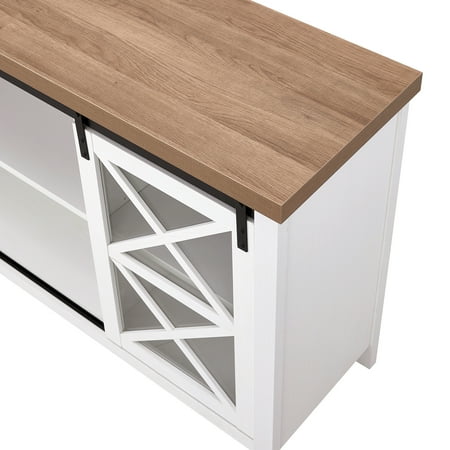 Camden&Wells - Clementine TV Stand for TVs up to 75" - White/Golden Oak