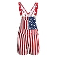 thumbnail image 5 of CONZONE Independence Day Short Bib Overalls for Men Patriotic Usa Star Striped Graphic 4Th Of July Shorts Jumpsuits Adjustable Strap American 250Th Anniversary Shortalls With Pocket, 5 of 5