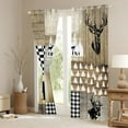 thumbnail image 3 of jejeloiu Safari Bear Moose Blackout Curtains,Jungle Wildlife Curtains Pack of 2 (38x45 Each),Old Barn Door Window Curtains For Boys Kids,Microfiber Bedroom Decoration, 3 of 6
