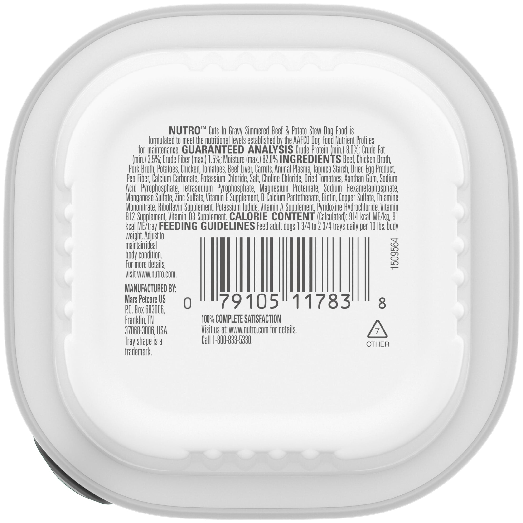 (12 pack) Nutro Cuts In Gravy Simmered Beef & Potato Stew Wet Dog Food For Adult Dog, 3.5 Oz Tray