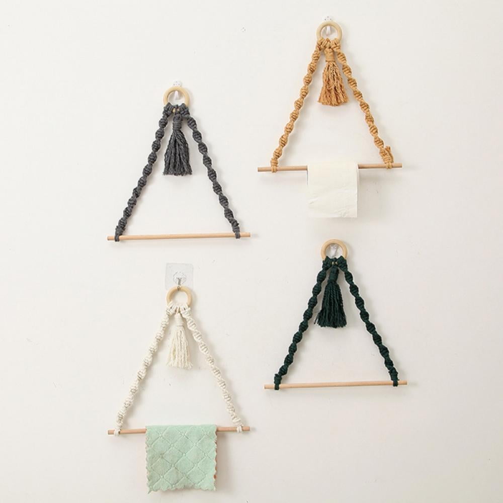 MOOSUP Boho Paper Towel Holder, Cotton Rope Towel Holder, Macrame Paper