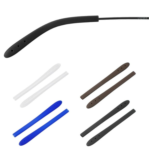 Uxcell 4 Pairs Eye Glass Replacement Temples, Silicone Anti-Slip Eyeglass End Tips Glasses Retainers Fits 1.6x2.4mm for Rectangle Thin Metal Eyeglass Sunglasses Temple, 4 Colors
