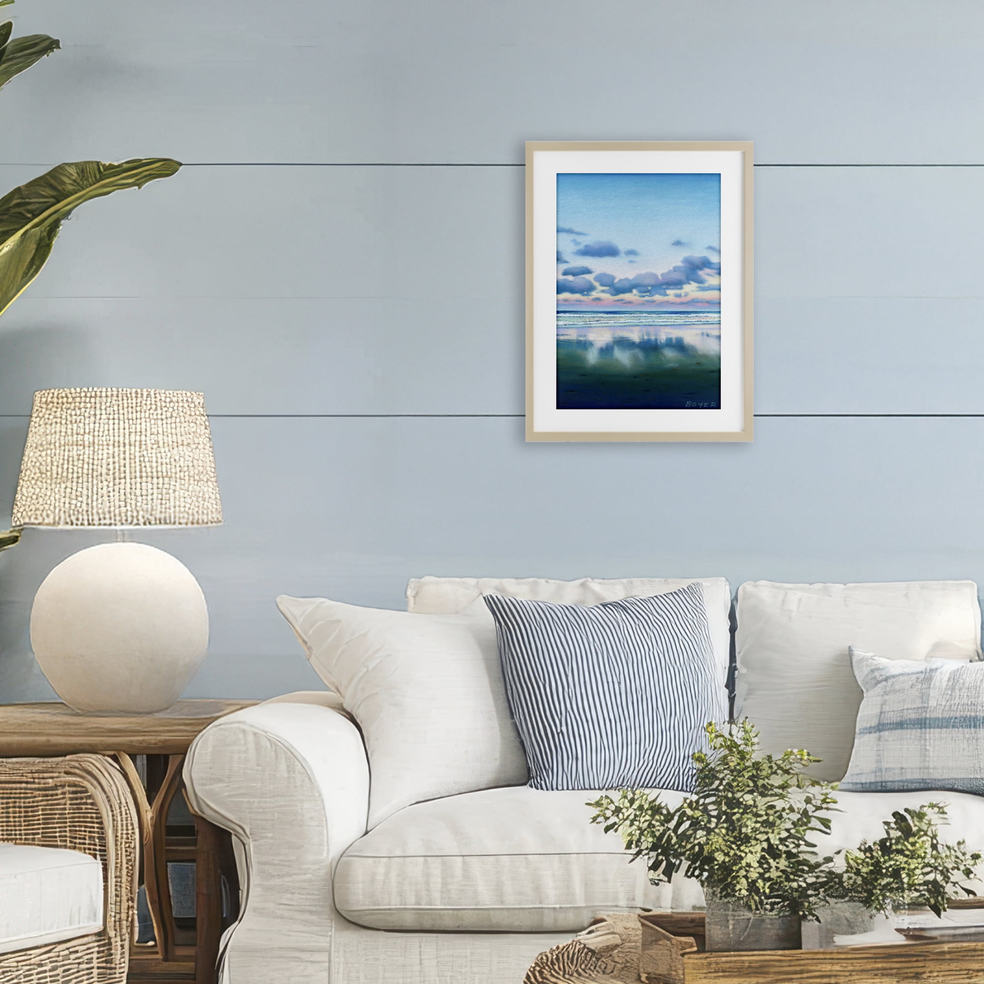 Stupell Industries Pretty Azure Cloud Reflection Birch Framed Print Under Glass, design by Susy Boyer