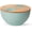 Turquoise, variant on 11.3 Inch Extra Large Matte Black Bamboo Fiber Salad Bowl with Wooden Lid and Serving Spoon and Fork, 6.5 Quart, Dishwasher Safe