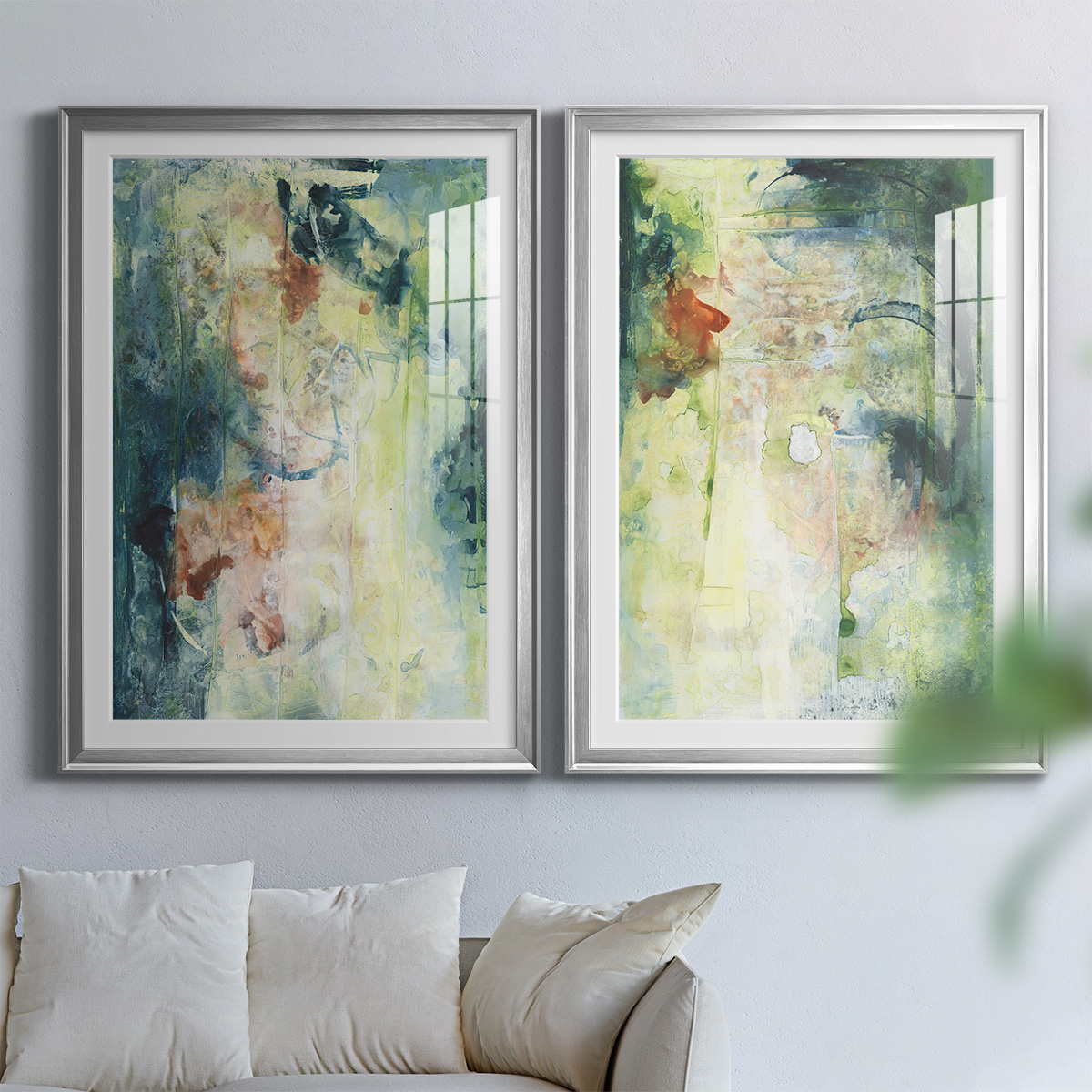 Wexford Home Nature's Elements I Premium Framed Print, 26.5" x 36.5" - Ready to Hang, Silver (Set of 2)