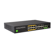 ULTRAPOE 16 Port PoE Ethernet Switch   2 Gigabit Uplink SFP,802.3af/at 250 M Rockmount