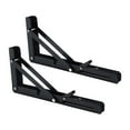 thumbnail image 2 of 2 soportes plegables para estantes, soporte plegable triangular, soporte DIY, bisagras, soportes de Hardware, soportes resistentes para banco de mesa negro 12 pulgadas, 2 of 8
