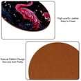 thumbnail image 5 of Flamingo 6PCS Round Car Coasters, Microfiber Leather Cup Holders for Car, 11x11 cm/4.3x4.3 in, Absorbent Car Coaster Set of 6, Car Accessories for Women and Men, 5 of 6