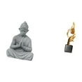 thumbnail image 5 of Dualoai Monkey Buddha Abstract Art Resin Sculpture Collectible Figurine Sun Wukong Statue Decorative Souvenir for Hotel Patio House Office Coffee Table Decor, 5 of 8