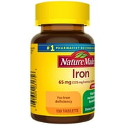 Nature Made Iron 65 mg (325 mg Ferrous Sulfate) Tablets, Dietary Supplement, 190 Count