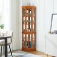 thumbnail image 2 of Oak Corner Curio Cabinet With 5 Shelf Configuration And 5-shelf Setup Lighting, Oak Look, 2 of 7