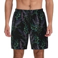 thumbnail image 3 of Uemuo Lavender Flowers Pattern Mens Swim Trunks Quick Dry Board Shorts with Mesh Lining, Stretch Beach Shorts Quick Dry No-Chafing Board Shorts-Medium, 3 of 9